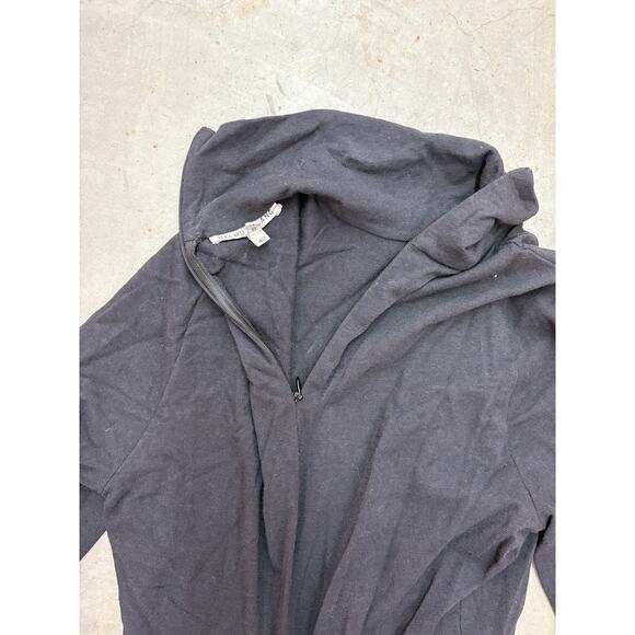 Helmut Lang Hooded Draped Dress Black 42 Avant Garde Asymmetrical Zip - Picture 5 of 6